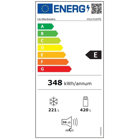 Lg GSLC41EPPE Side by Side hűtőszekrény Fekete - E energiaosztály