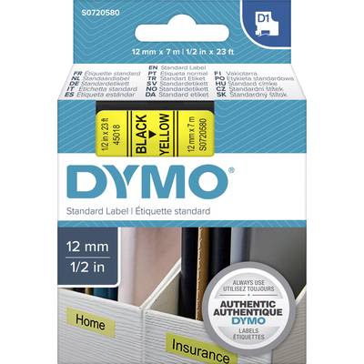 DYMO feliratozószalag D1, 12mm, sárga/fekete, S0720730