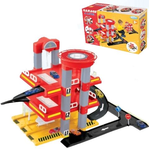 Mochtoys 3 szintes parkolóház kisautóval 59x57x46cm (11926)