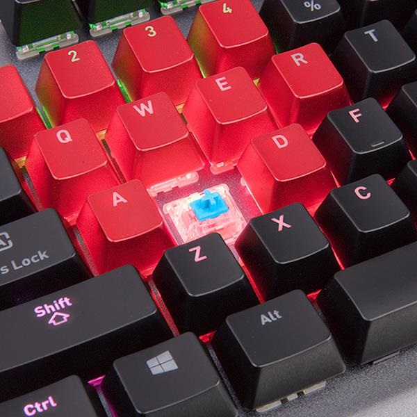 Thermaltake Tt eSports Level 20 RGB Titanium Gaming Cherry MX Blue US billentyűzet (KB-LVT-BLSRUS-01)