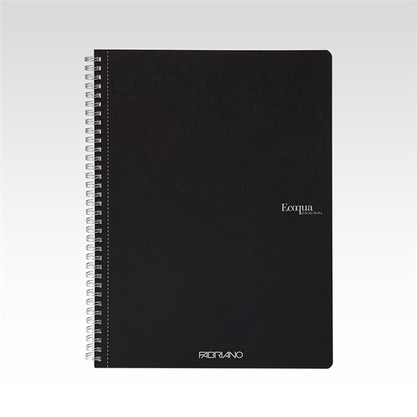 Fabriano Ecoqua A4 70lapos fekete sima spirálfüzet Fabriano Ecoqua A4 70lapos fekete sima spirálfüzet