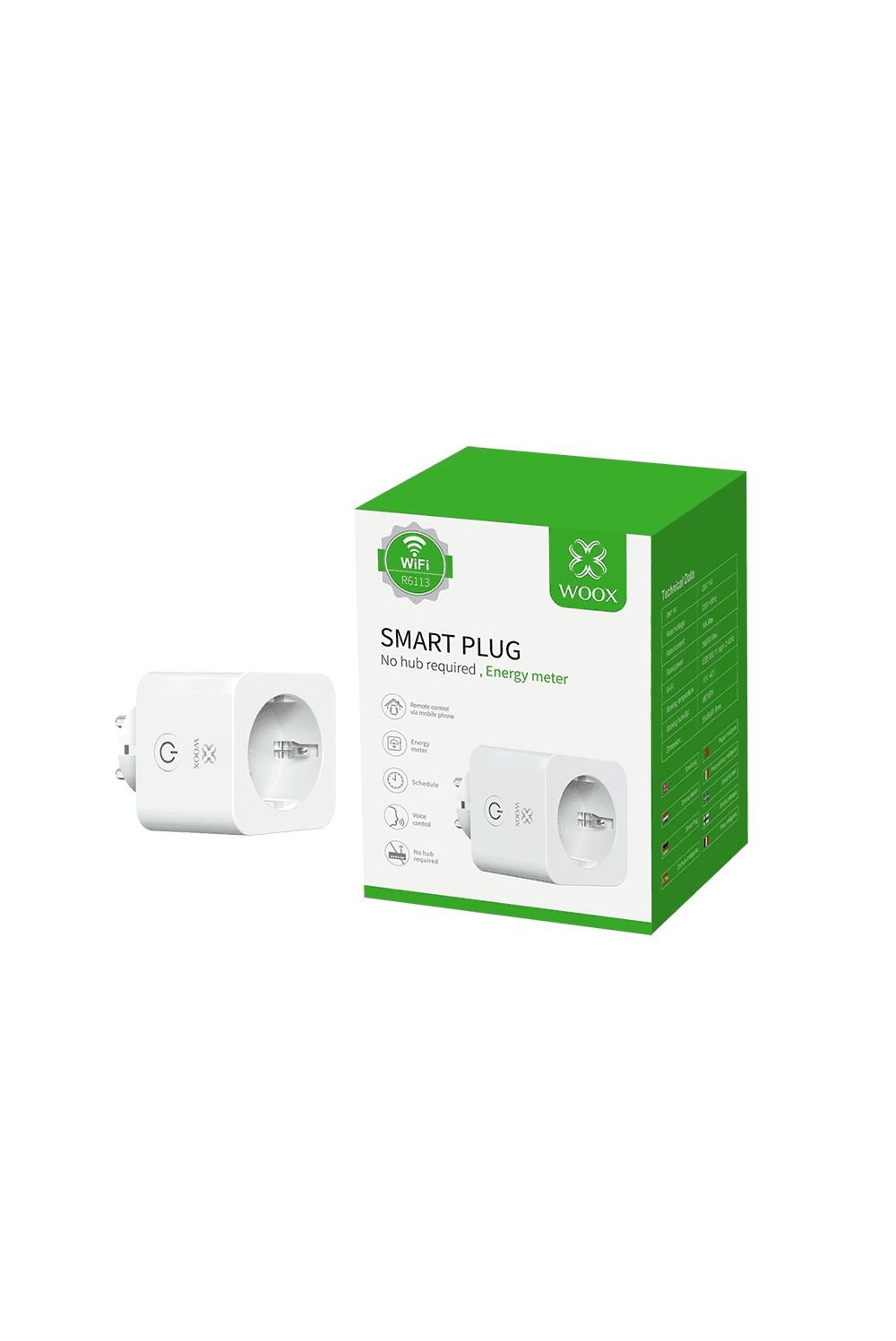 Woox Smart Home okos dugalj fehér (R6113) Woox Smart Home okos dugalj fehér (R6113)