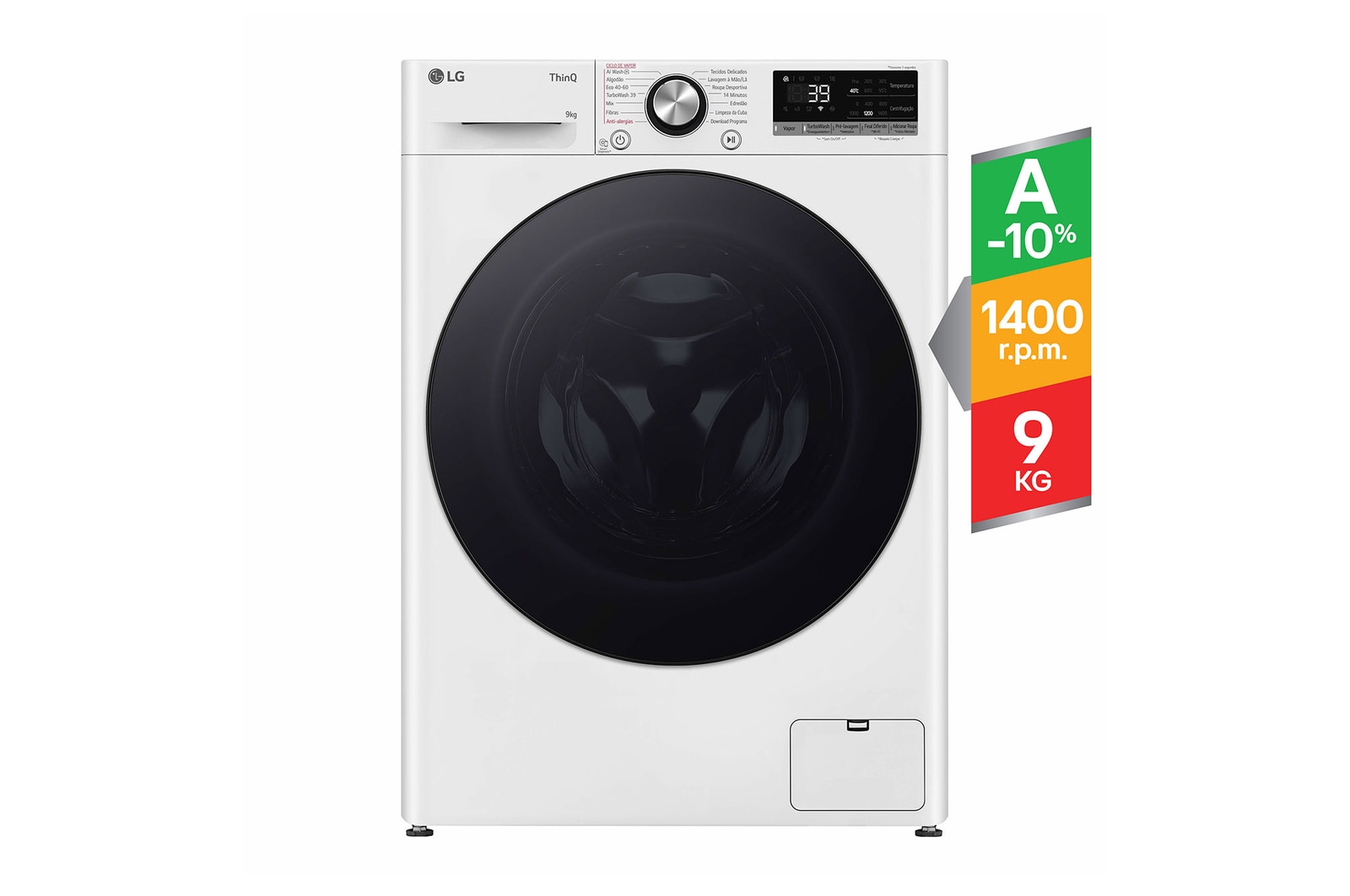 LG F2WR709S2W Elöltöltős keskeny mosógép – 9 kg, 1200 ford./perc, A Energiaosztály, Gőz funkció, WiFi LG F2WR709S2W Elöltöltős keskeny mosógép – 9 kg, 1200 ford./perc, A Energiaosztály, Gőz funkció, WiFi