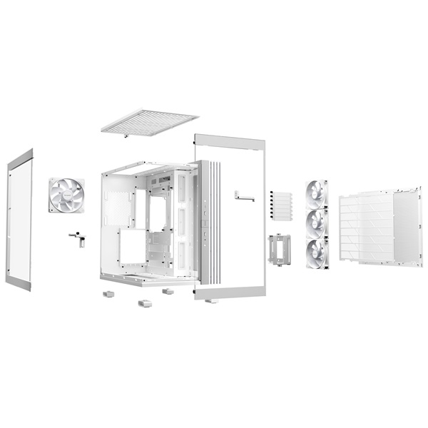 Be Quiet! LIGHT BASE 600 LX White  ATX edzett üveg oldallap  fehér Számítógépház  