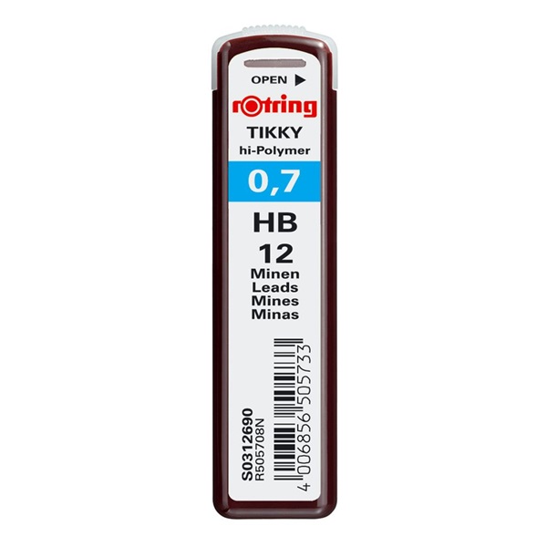 Rotring 0,7mm HB 12db-os nyomósirón betét Rotring 0,7mm HB 12db-os nyomósirón betét