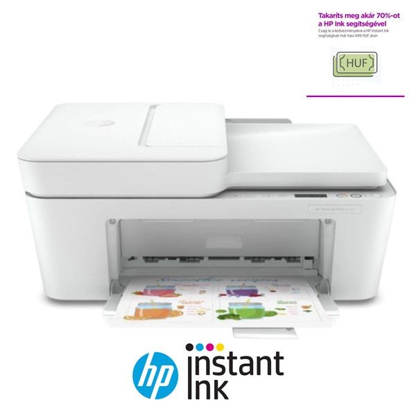 HP DeskJet Plus 4120E tintasugaras multifunkciós Instant Ink ready nyomtató (26Q90B)