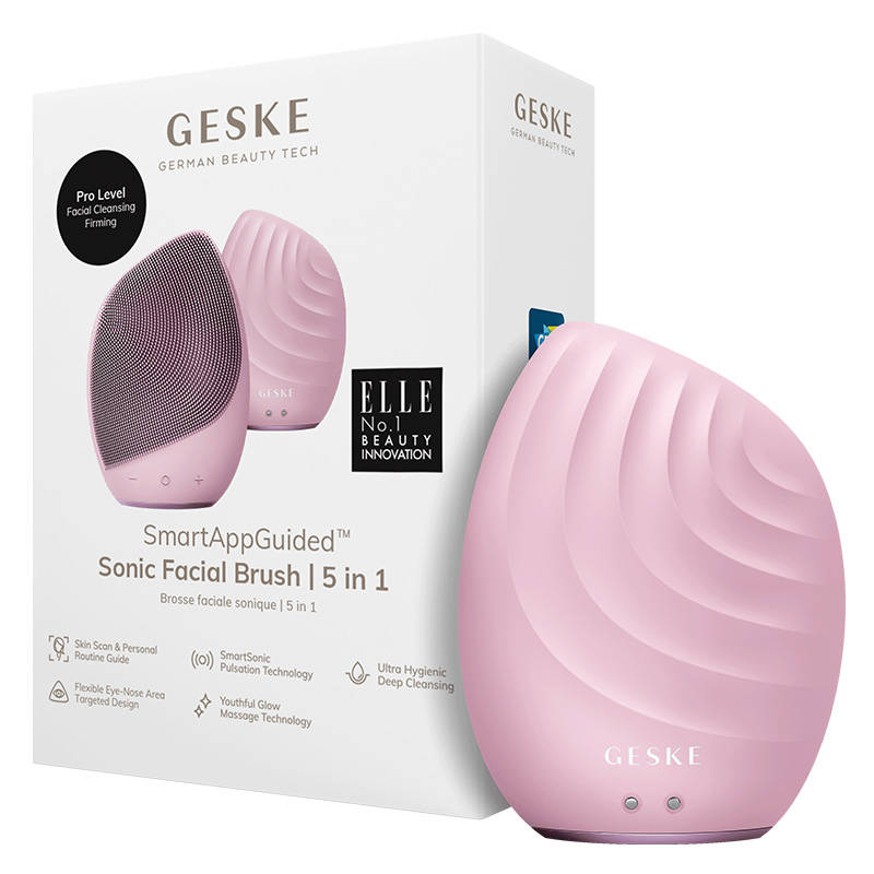 Facial Cleaning Sonic Brush 5in1 Geske With APP (pink)