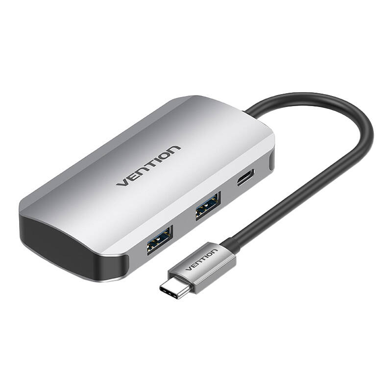 USB-C Docking Station to 4x USB3.0, PD 0.15m Vention TNBHB (gray) USB-C Docking Station to 4x USB3.0, PD 0.15m Vention TNBHB (gray)