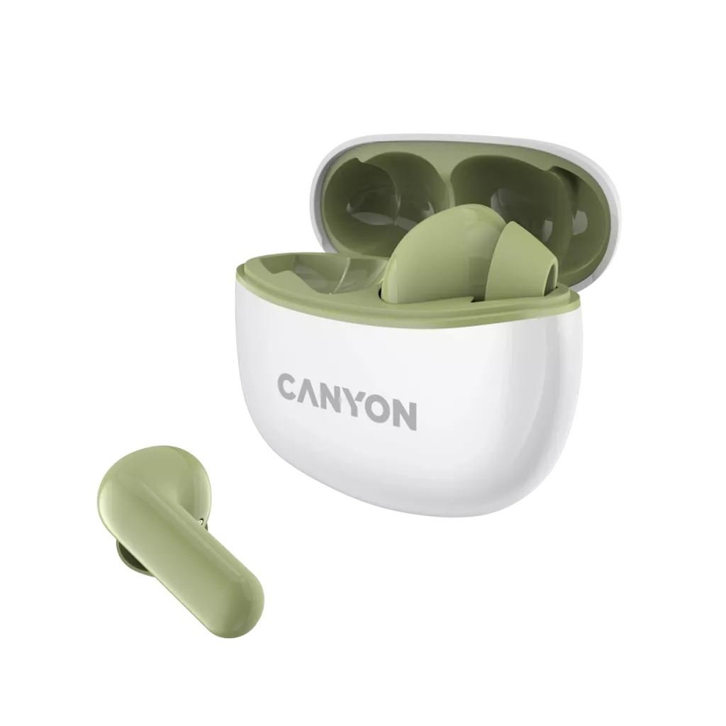 Canyon TWS-5 Bluetooth stereo headset fehér-zöld (CNS-TWS5GR) Canyon TWS-5 Bluetooth stereo headset fehér-zöld (CNS-TWS5GR)