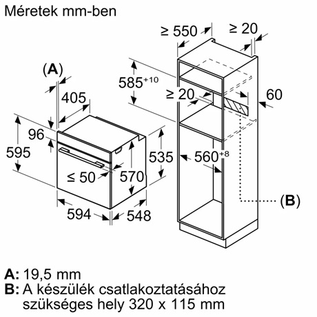 Bosch HBG557EB3 Beépíthető sütő Fekete
