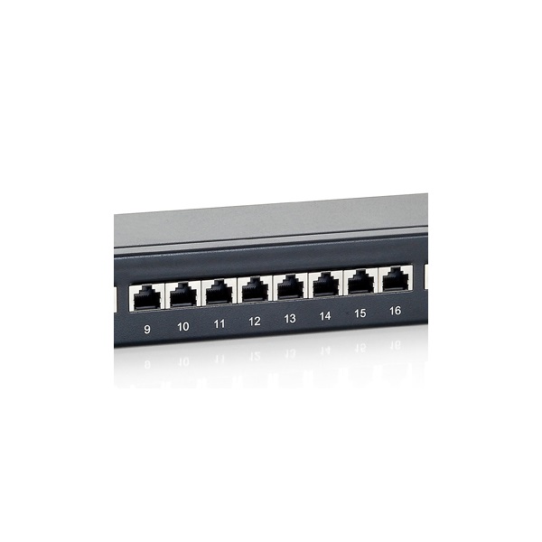 Equip   326424  24 port Cat6 1U árnyékolt  Patch panel Fekete