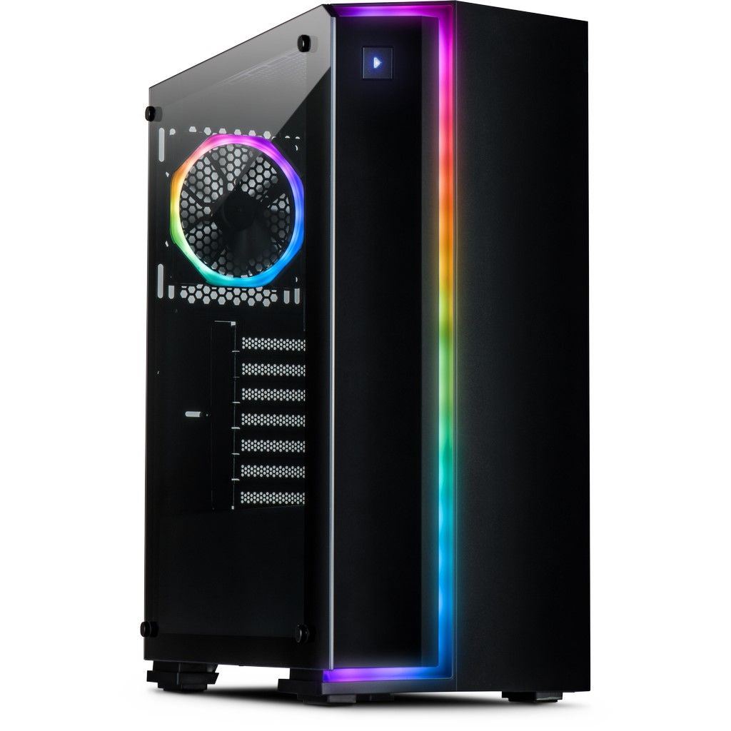 Inter-Tech S-3906 Renegade RGB Edzett üveg Számítógépház Fekete