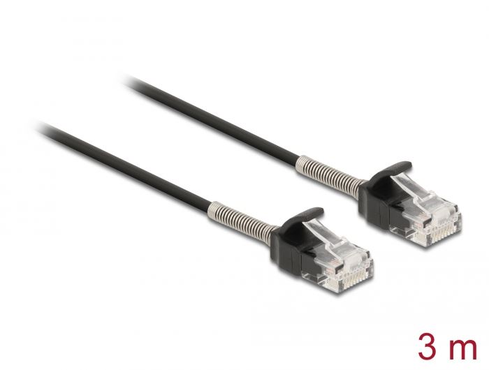 Delock 87020 RJ45 apa - RJ45 apa Cat.6A 3 m kábel fekete  