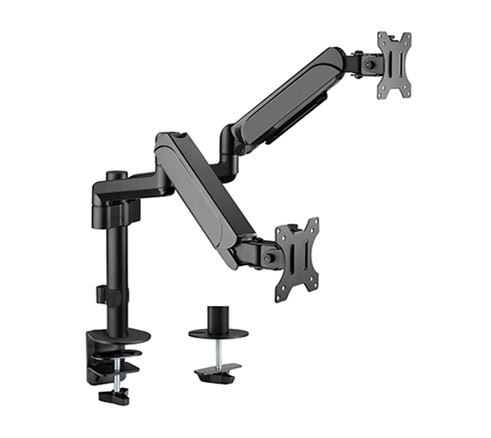 Gembird MA-DA2P-01 2 karos asztalra erősíthető monitor tartó 17”-32” fekete  