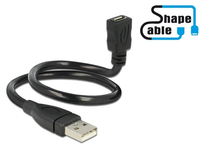 Delock USB 2.0 Type-A apa > USB 2.0 Micro-B anya kábel 35 cm (83921) Delock USB 2.0 Type-A apa > USB 2.0 Micro-B anya kábel 35 cm (83921)