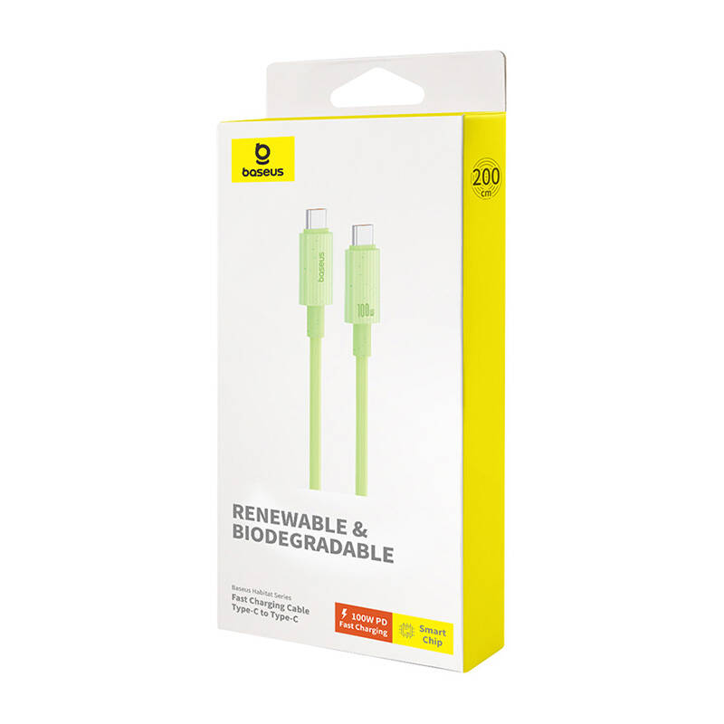 Fast Charging cable Baseus USB-C to USB-C Habitat Series 2m 100W (green)