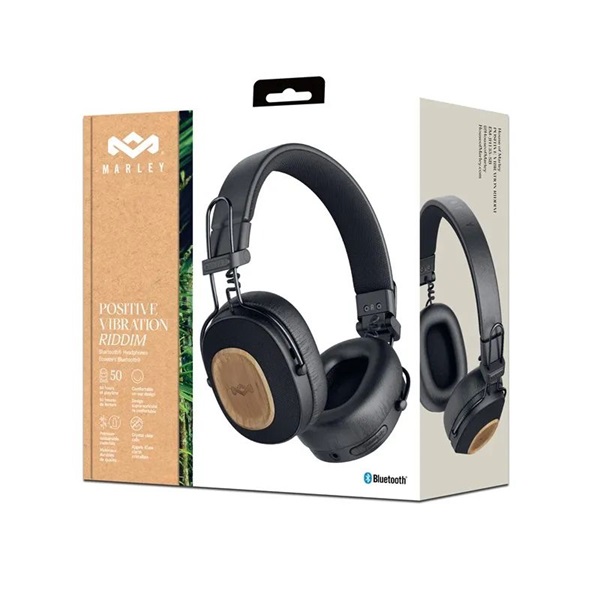Marley Positive Vibration Riddim Bluetooth fekete fejhallgató Marley Positive Vibration Riddim Bluetooth fekete fejhallgató