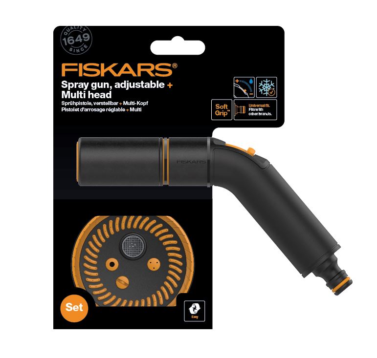 Fiskars 1056494 Comfort locsolópisztoly állítható öntözőfejjel + öntözőfej - multi