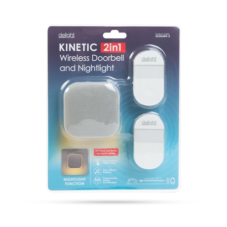 Delight 55346WH-2 VEZETÉK NÉLKÜLI CSENGŐ ÉS ÉJJELIFÉNY 2 IN 1