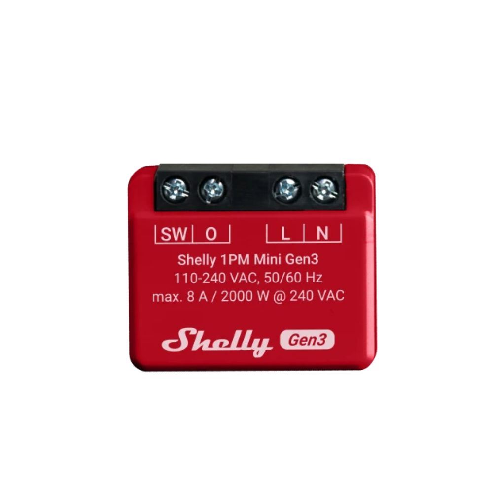 Shelly PLUS 1PM MINI Gen3 Wi-Fi + Bluetooth okosrelé áramfogyasztás-méréssel (ALL-REL-PLUSMINI1PM-R3)