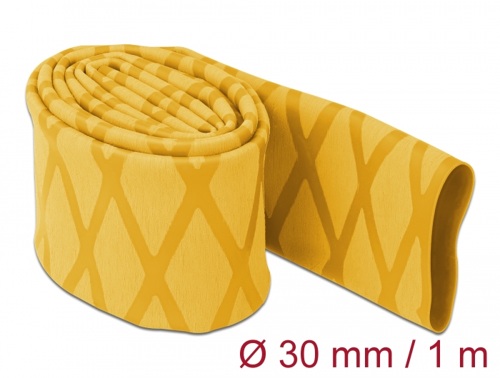 Delock Zsugorcső X-mintás nem csúszós 1 m x 30 mm sárga (19599)