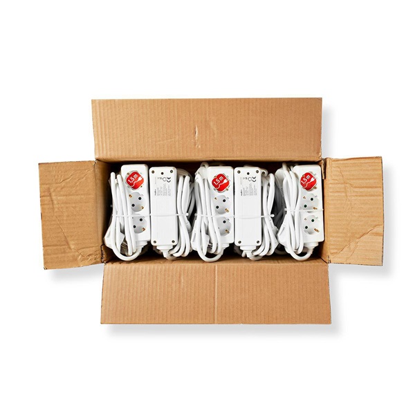 Nedis EXSO315F1WTB földelt 3 aljzatos elosztó  1,5m H05VV-F 3G1 5mm2 3680 W  16 A