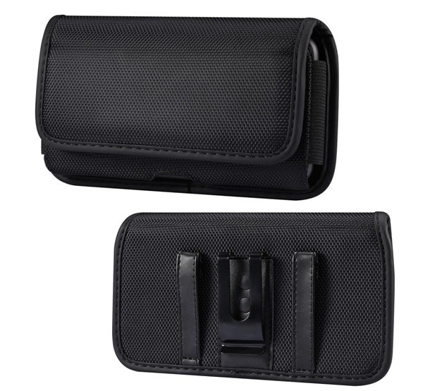 Tok fekvő, textil (univerzális, övre fűzhető, tépőzáras, 6.9-7.2" méret) FEKETE [Xiaomi Poco F3 ( K40, K40 pro)]