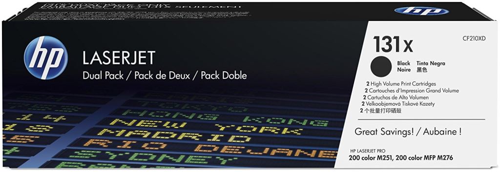 HP 131X 2 darabos nagy kapacitású tonerkazetta fekete (CF210XD)