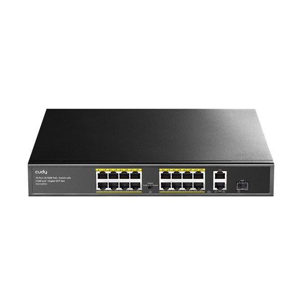 CUDY FS1018PS1 16x 10/100(PoE+/PoE) + 2x gigabit Uplink/1 SFP uplink 180W PoE switch CUDY FS1018PS1 16x 10/100(PoE+/PoE) + 2x gigabit Uplink/1 SFP uplink 180W PoE switch