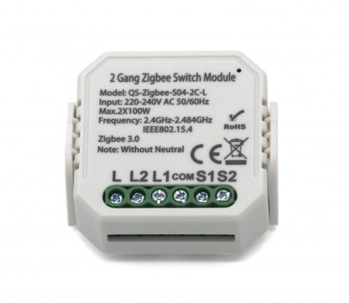 SMARTZILLA Tuya Zigbee kapcsoló mögé rejthető 2 csatornás kapcsoló okosító (2046402-2) SMARTZILLA Tuya Zigbee kapcsoló mögé rejthető 2 csatornás kapcsoló okosító (2046402-2)
