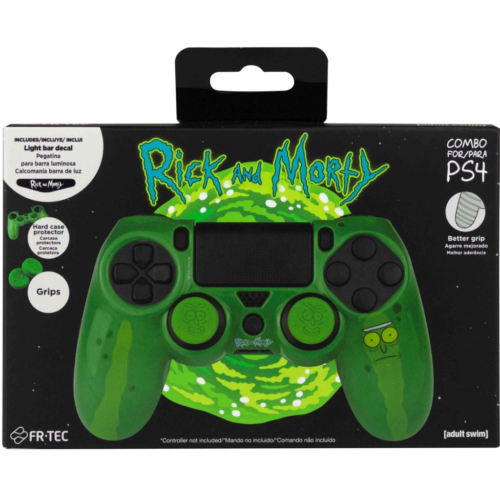 FR-TEC Rick and Morty PS4 kontroller borítás és analóg kupak zöld (RAMPS4COMBOPICKLE)