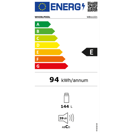 Whirlpool WBUL021 HŰTŐ BEÉPÍTHETŐ EGYAJTÓS