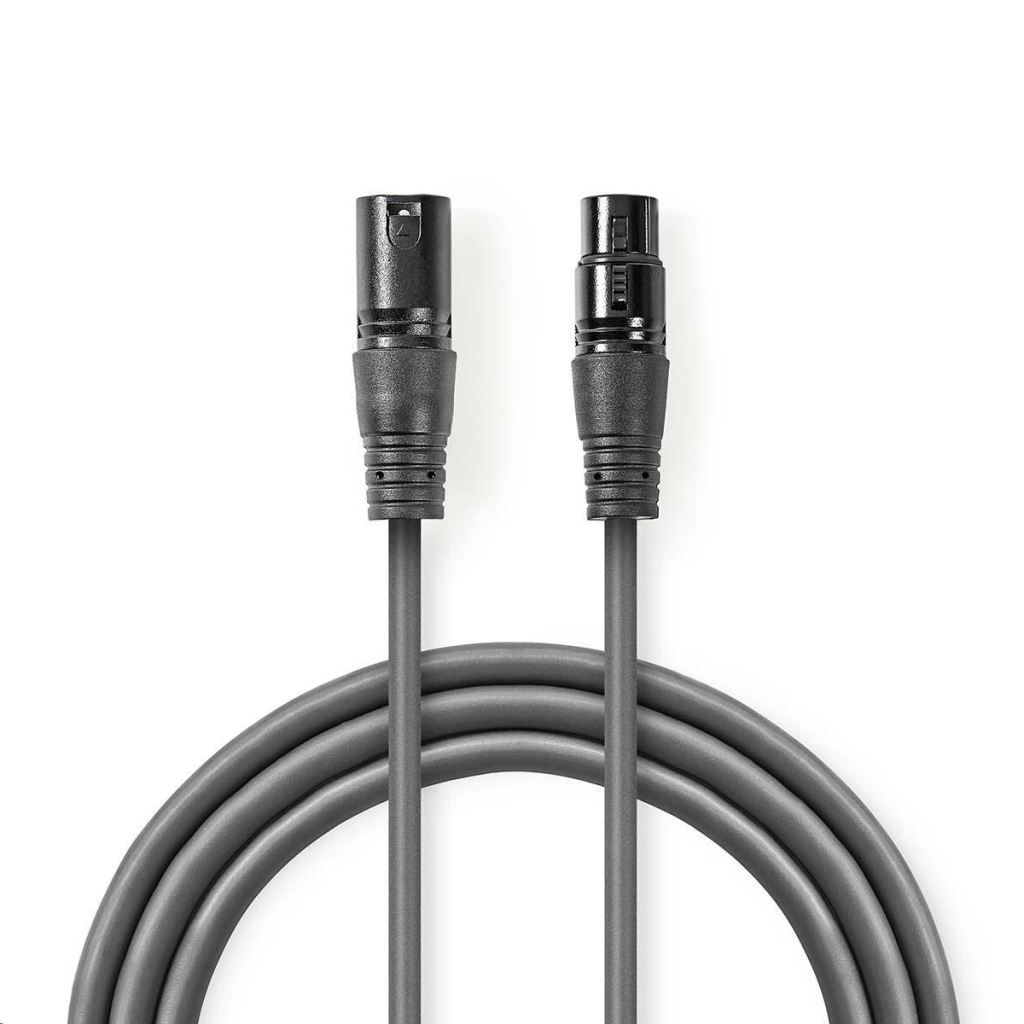 Nedis COTG15010GY200 egyensúlyozott XLR audiokábel XLR 3 csatlakozó -> XLR 3 aljzat  20 m szürke