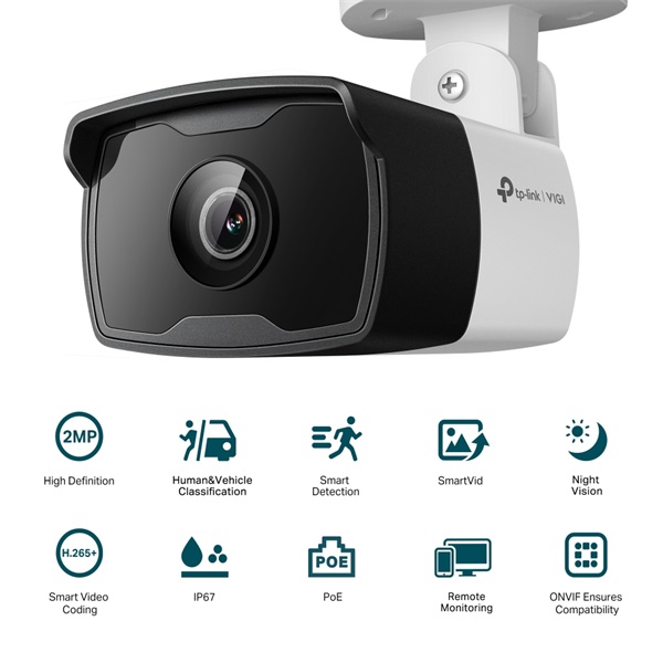 TP-LINK IP Kamera kültéri éjjellátó 2 Megapixel, 4mm Objektív, VIGI C320I(4MM) TP-LINK IP Kamera kültéri éjjellátó 2 Megapixel, 4mm Objektív, VIGI C320I(4MM)