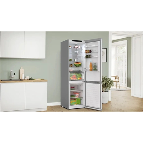 Bosch KGN392I1F Alulfagyasztós hűtőszekrény, A energiaosztály, Nemesacél