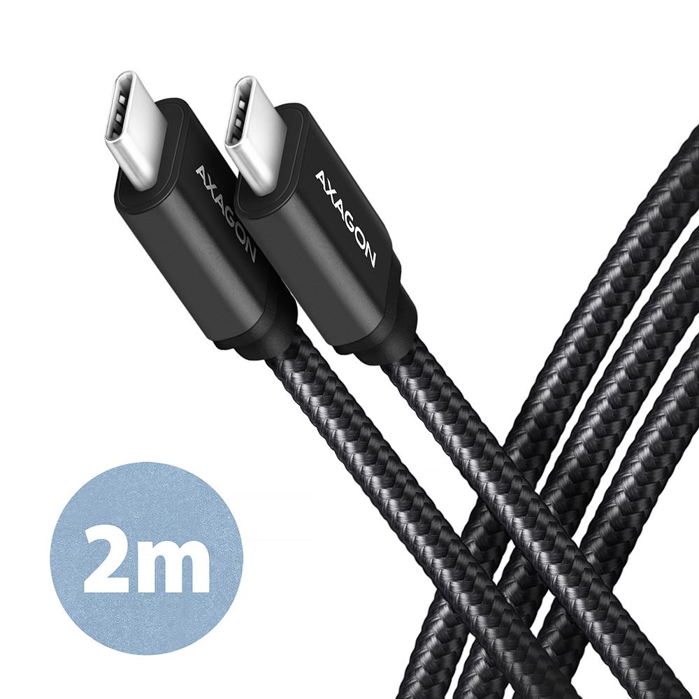 Axagon BUCM3-CM20AB Speed+ USB-C - USB-C adat- és töltőkábel 2m fekete Axagon BUCM3-CM20AB Speed+ USB-C - USB-C adat- és töltőkábel 2m fekete