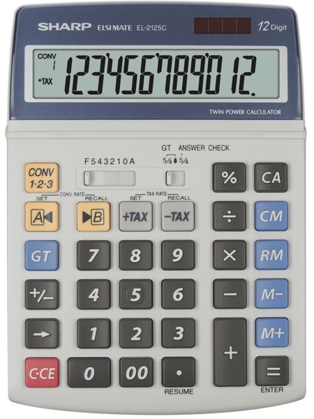 Sharp EL-2125C asztali számológép szürke Sharp EL-2125C asztali számológép szürke