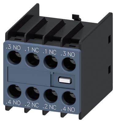 Siemens 3RH2911-1FA22 2NO+2NC homloklapi S00-S3 mágneskapcsolókhoz csavaros segédérintkező blokk Siemens 3RH2911-1FA22 2NO+2NC homloklapi S00-S3 mágneskapcsolókhoz csavaros segédérintkező blokk