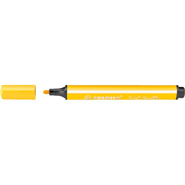 Filctoll, 1,5-2 mm, rugós hegy, STABILO "Trio Scribbi", sárga