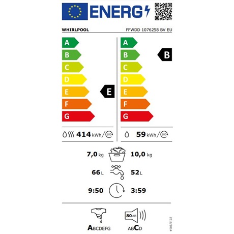 Whirlpool FFWDD 1076258 BV EU MOSÓ-SZÁRÍTÓGÉP