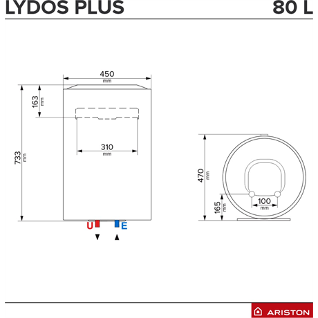 Ariston LYDOS PLUS 80 V 1,8K EN EU 3201870 FORRÓVÍZTÁROLÓ