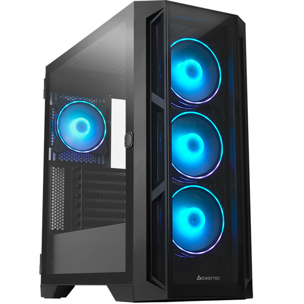 CHIEFTEC  Gaming APEX GA-01B-TG-OP ATX RGB  4xRGB Ventillátor Edzett Üveg Számítógépház fekete