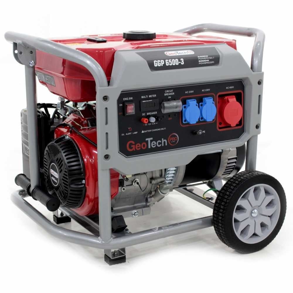 GeoTech GGP6500-3 AVR háromfázis benzines áramfejlesztő 6.5kVA (BZG-05466)