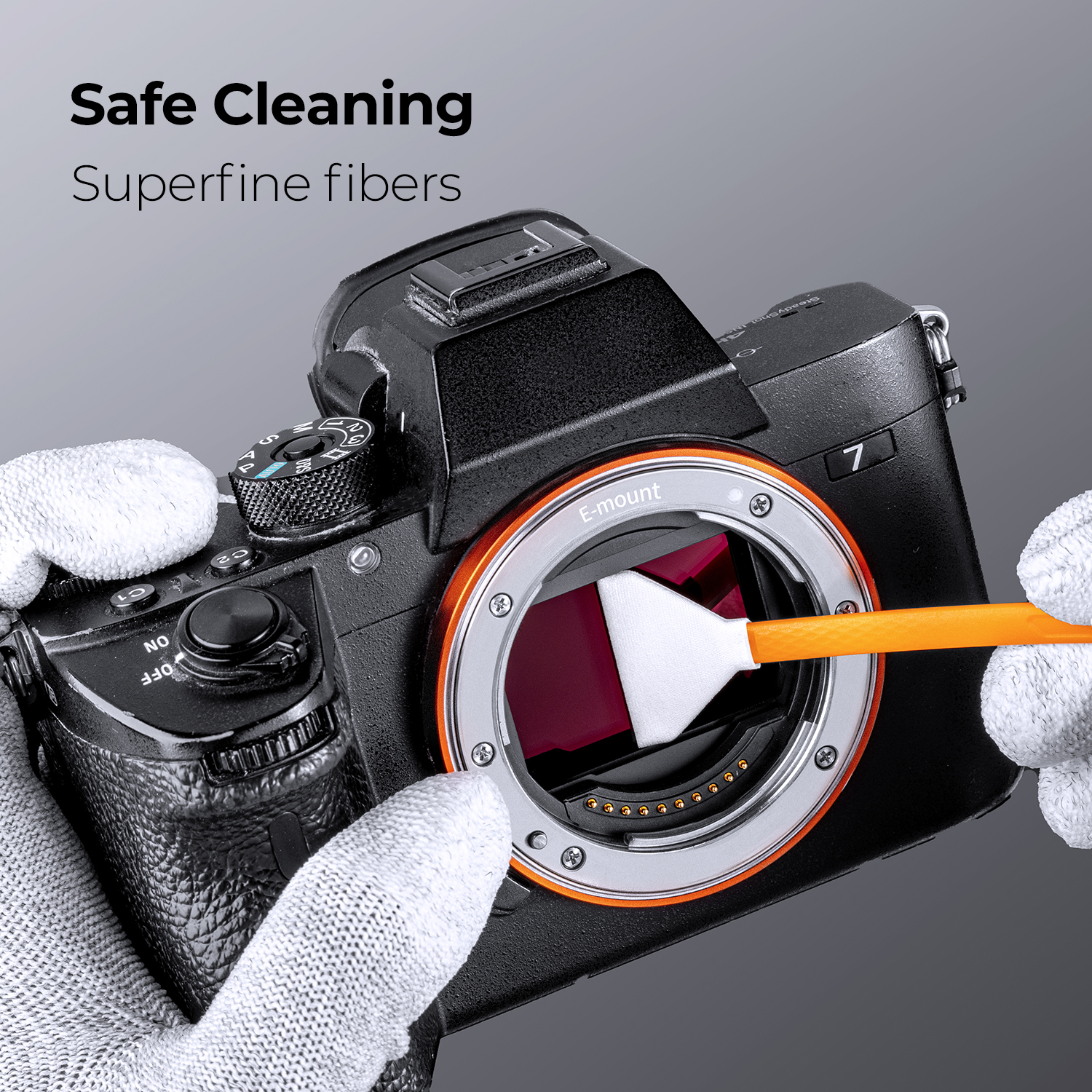 K&F Concept dupla fejes 24 mm-es tisztítópálca készlet Full Frame  10 db + 20 ml tisztító folyadék