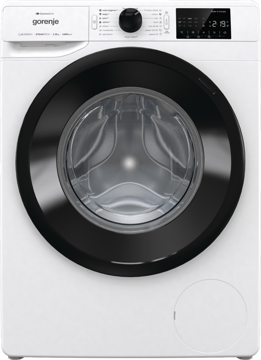 Gorenje WPNEI84A1SWIFI Elöltöltős mosógép - 8 kg, 1400 ford./perc, A Energiaosztály, SteamTech gőzprogram, WiFi