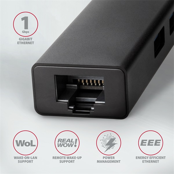Axagon HMC-GL3A SuperSpeed USB3.2 Gen 1 C hub + Gigabit LAN Axagon HMC-GL3A SuperSpeed USB3.2 Gen 1 C hub + Gigabit LAN