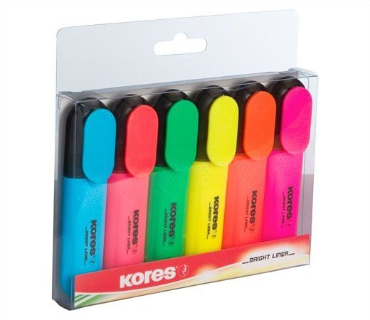 Kores szövegkiemelő készlet 0,5-5 mm 6 szín (36160)