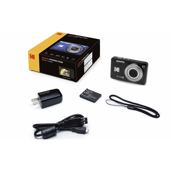 Kodak Pixpro FZ55 nagy teljesítményű kompakt digitális fényképezőgép, fekete