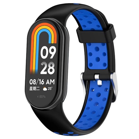 Mybandz 19010 MI BAND 8-LÉLEGZŐ SZILIKON ÓRASZÍJ/FEKETE-KÉK Mybandz 19010 MI BAND 8-LÉLEGZŐ SZILIKON ÓRASZÍJ/FEKETE-KÉK