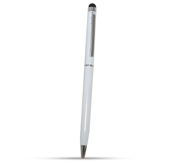 Érintőképernyő ceruza 2in1 (toll, kapacitív érintőceruza, 13cm) FEHÉR Érintőképernyő ceruza 2in1 (toll, kapacitív érintőceruza, 13cm) FEHÉR
